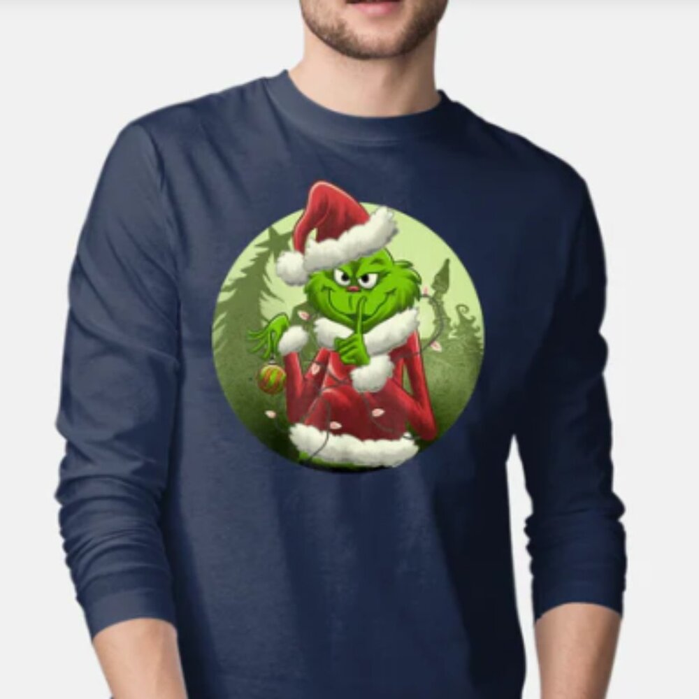 *NEW* Christmas Stealer by reymatix - Men's Long Sleeved Navy Tee - M